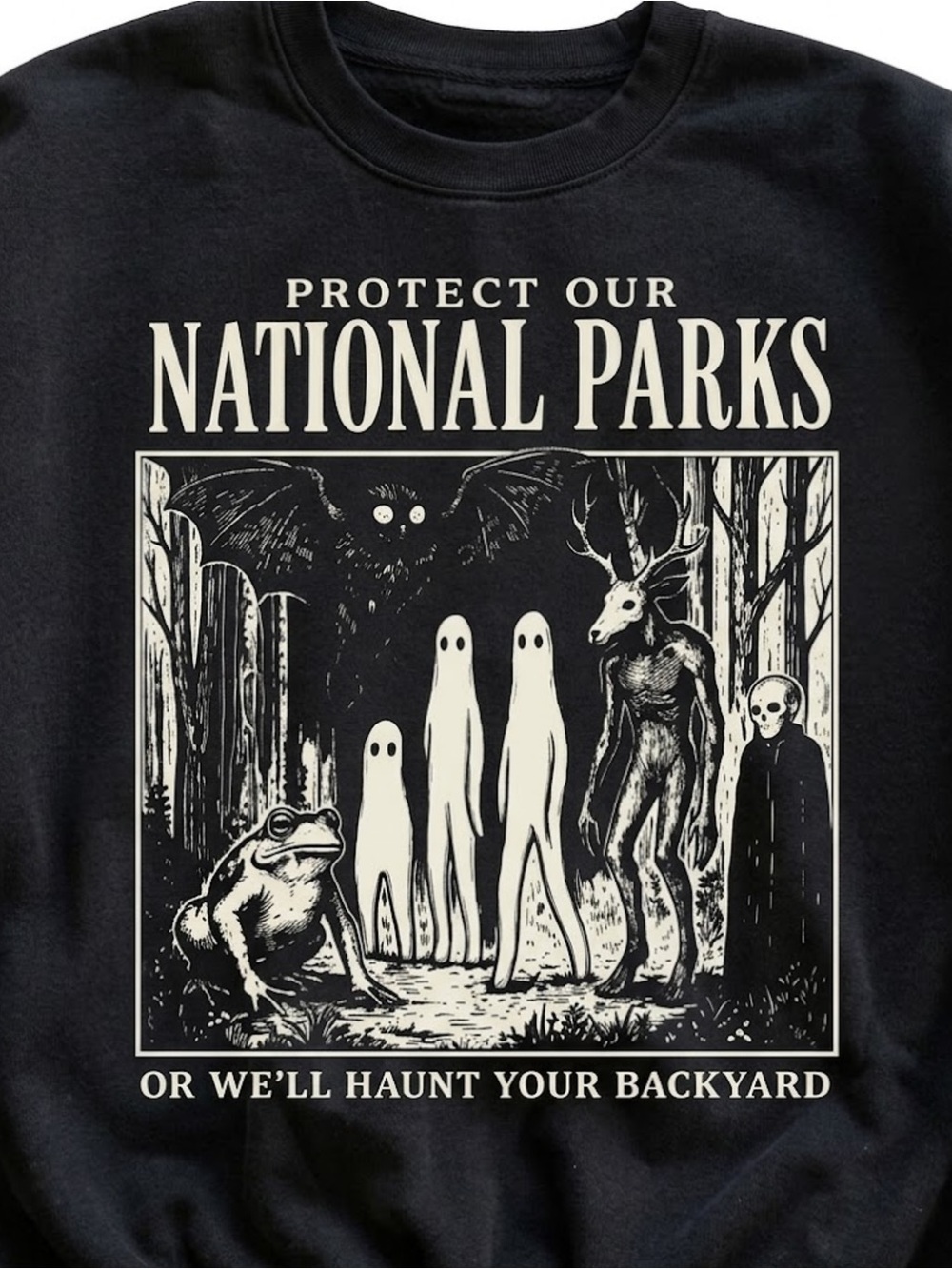 Gildan Protect Our National Parks Black Graphic Sweatshirt - Picture 2 of 2